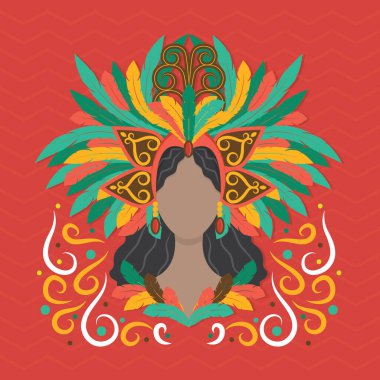 Karnaval ve vektör illüstrasyonlu basit biçimlendirilmiş pankart