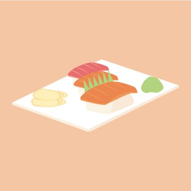 Suşi 'nin modern grafik çizimi