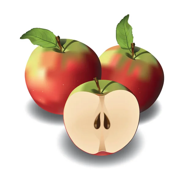 Illustration Vectorielle Pomme Fond Élément Icône — Image vectorielle