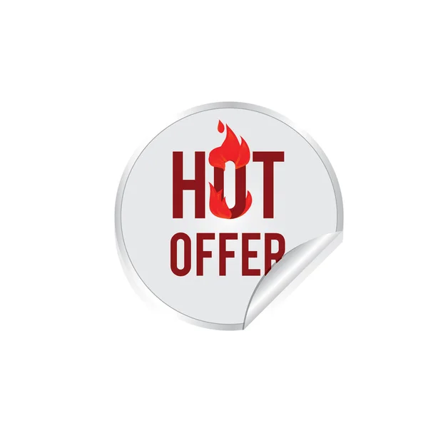 Simple Stylized Banner Hot Offer Vector Illustration — Stock Vector