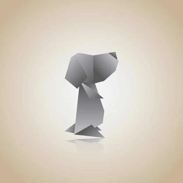 Illustrazione Vettoriale Creativa Del Cane Origami — Vettoriale Stock