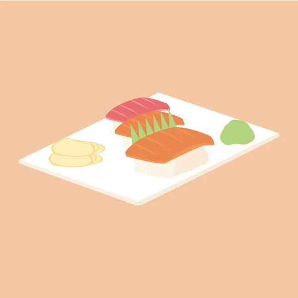 Gambar Vektor Modern Ilustrasi Sushi - Stok Vektor