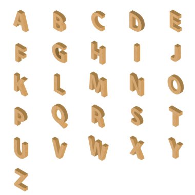 ABC harflerinin yaratıcı vektör çizimi 