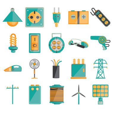 elektrik, enerji, vektör illüstrasyonu 