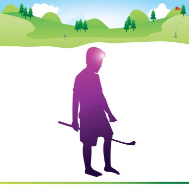 Golfçünün modern grafik ikonu vektör illüstrasyonu