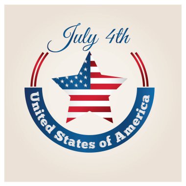 4 Temmuz 'un modern grafik simgesi çizimi