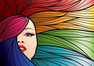 Kadınlarla basit biçimlendirilmiş pankart, vektör illüstrasyonu