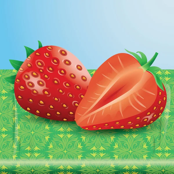 Erdbeer Vektor Illustration Icon Element Hintergrund — Stockvektor