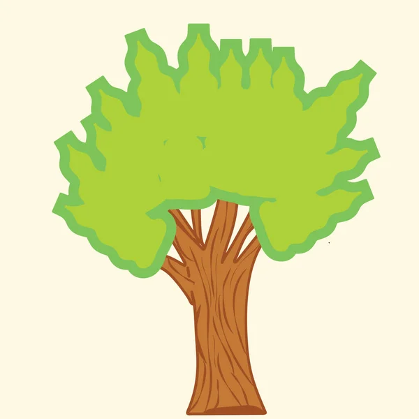 Düz Dizaynlı Ağaç Simgesi Vektör Illüstrasyonu — Stok Vektör
