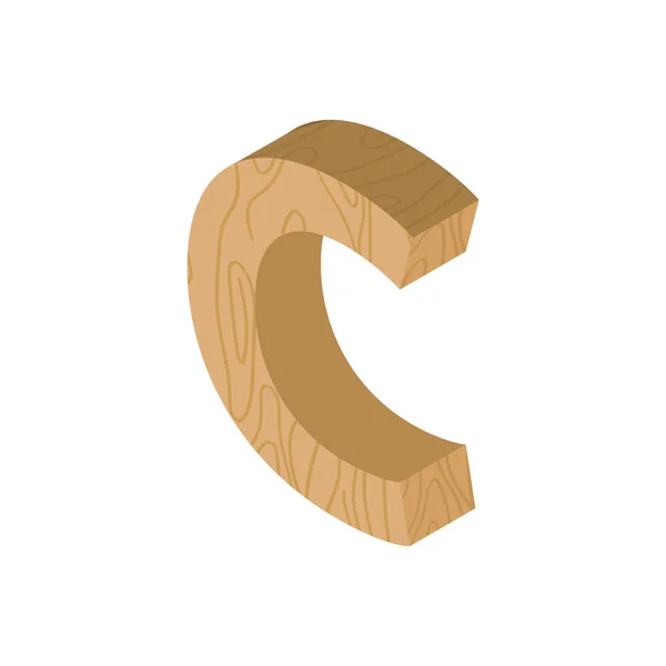 Creative Vector Illustration Wooden Letter — Stock Vector