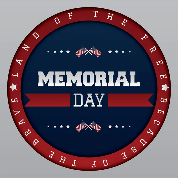 Simple Stylized Banner Happy Memorial Day Vector Illustration — Stock Vector