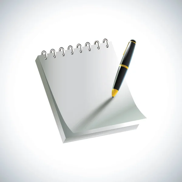 Prosty Stylizowany Baner Ikoną Notebooka Długopisu Ilustracja Wektora — Wektor stockowy