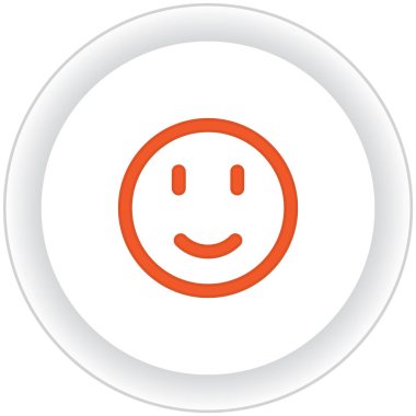 Gülümse düğmesi simgesi, vektör illüstrasyonu 