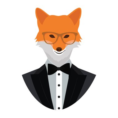 Fox vektör illüstrasyonu, simge ögesi arkaplanı