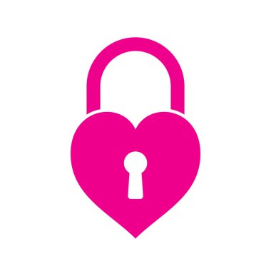 kalp kilidinin modern grafik simgesi vektör çizimi