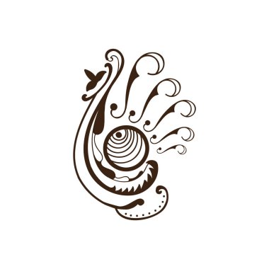 Çiçek şekilli yaratıcı grafik vektör çizimi