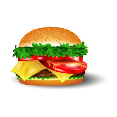 Hamburger vektör illüstrasyonu, simge elemanı arkaplanı