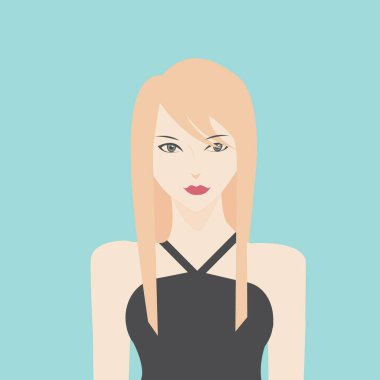 modern grafik kız illüstrasyonu