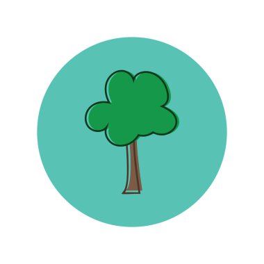 Ağaç ve vektör illüstrasyonlu basit biçimlendirilmiş pankart