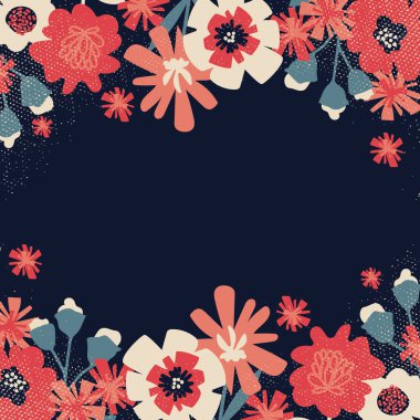 Çiçeklerin yaratıcı vektör çizimi