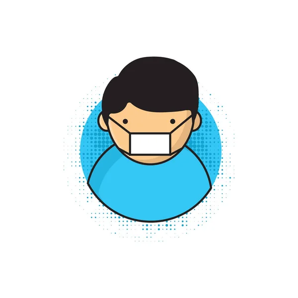 Doctor Mask Covid Web Graphic Vector Illustration Icon — Stock Vector