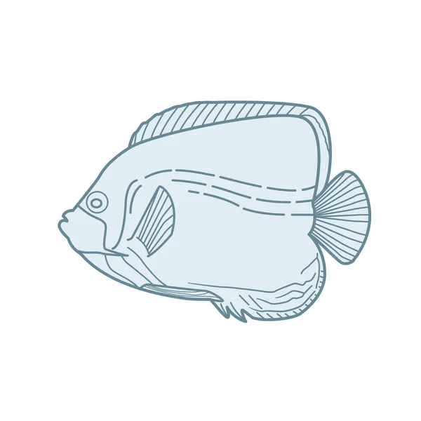 Illustrazione Vettoriale Pesce Sfondo Elemento Icona — Vettoriale Stock