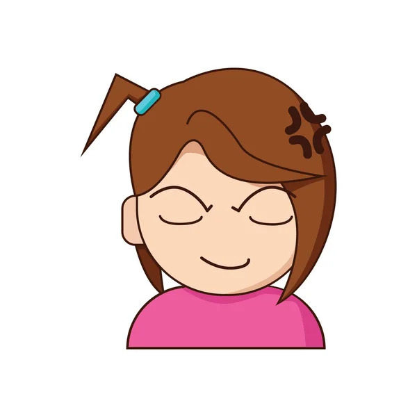 Cute Girl Avatar Icon Vector Illustration — Stock Vector