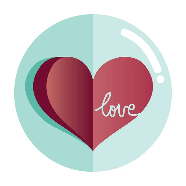 Love Heart Copia Sfondo Dello Spazio Illustrazione Vettoriale — Vettoriale Stock