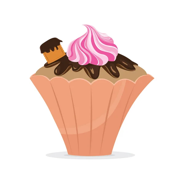 Ilustração Vetor Ícone Cupcake — Vetor de Stock