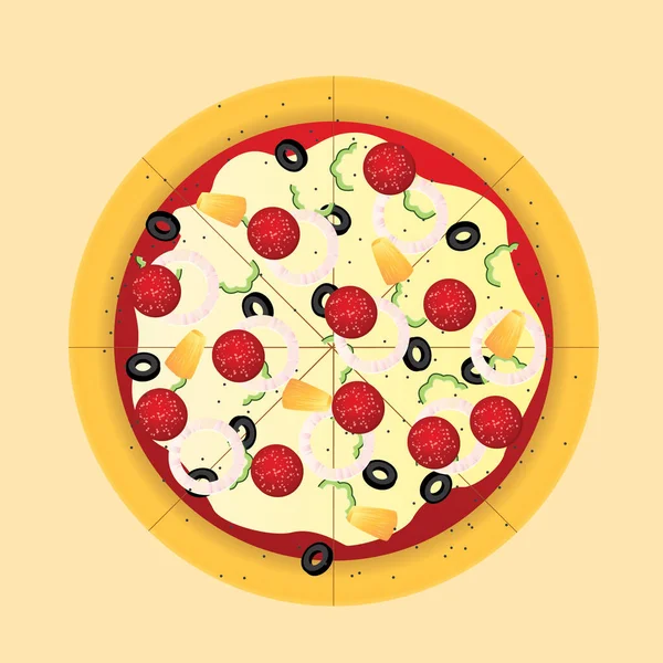 Icono Gráfico Moderno Vector Ilustración Pizza — Vector de stock