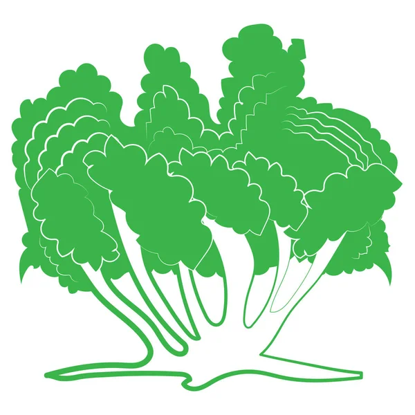 Ağaç ve vektör illüstrasyonlu basit biçimlendirilmiş pankart