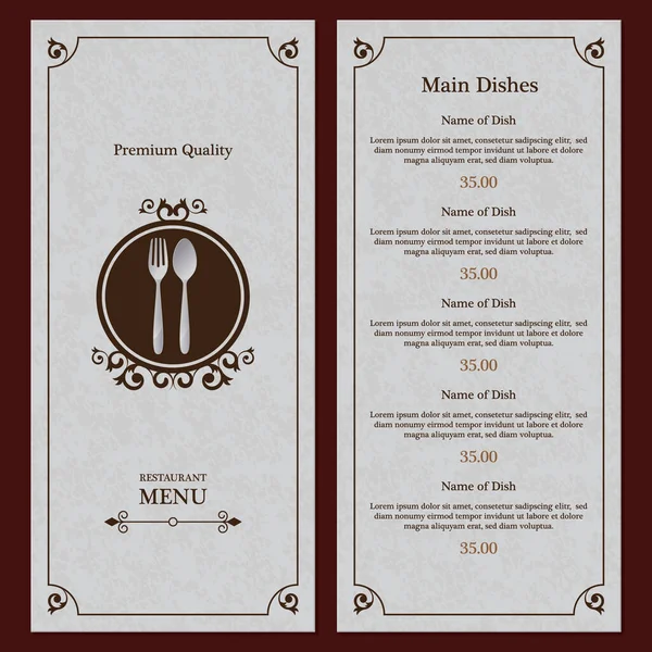 Restaurant Menu Vector Illustratie — Stockvector