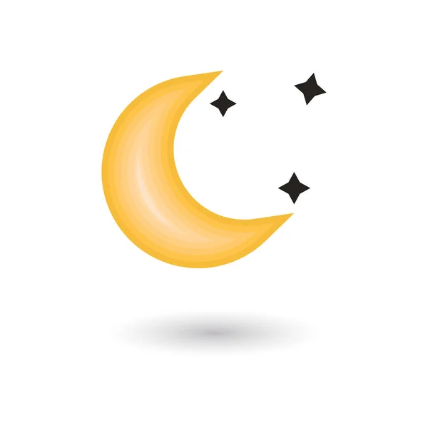 Moon Vector Illustration Icon Element Background — Stock Vector