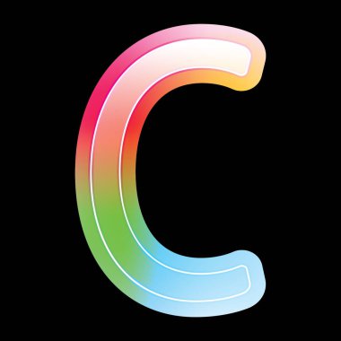 Renkli alfabe harfi izole edildi