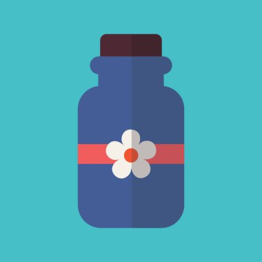 Kavanozlu basit biçimlendirilmiş pankart, vektör illüstrasyonu