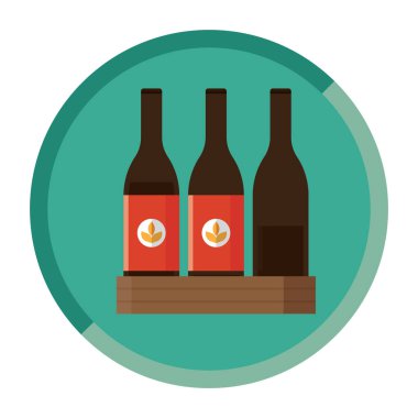 Basit asma şişeleri ikon vektör illüstrasyonu