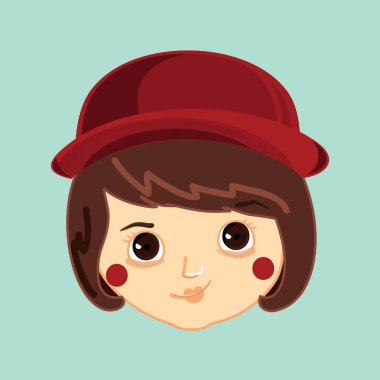 Grafik vektör illüstrasyonu, kadın yüzü 