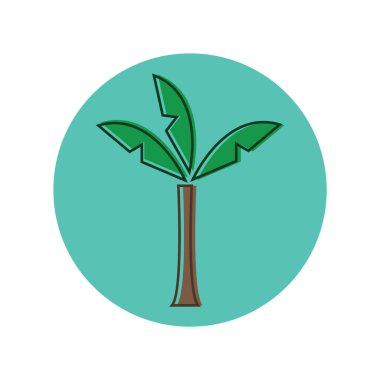 Palmiye ve vektör illüstrasyonlu basit biçimlendirilmiş pankart