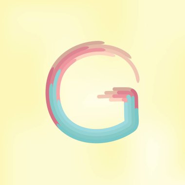 Bej arkaplanda izole edilmiş renkli alfabe harfi