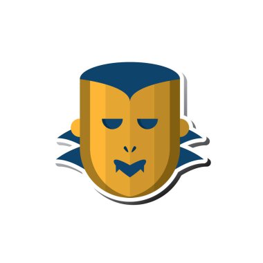 Korkutucu vampir yüz maskesinin yaratıcı vektör çizimi 