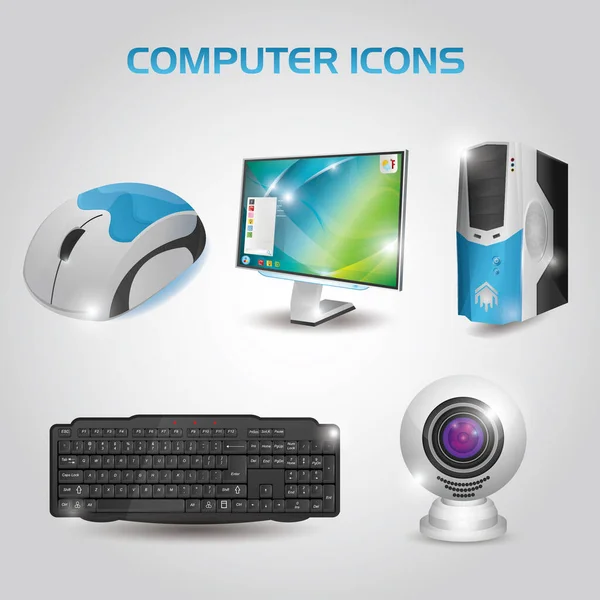 Gestileerde Banner Met Computer Icoon Concept Vector Illustratie — Stockvector