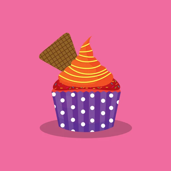 Dessert Cupcake Web Ikone Grafische Vektorillustration — Stockvektor