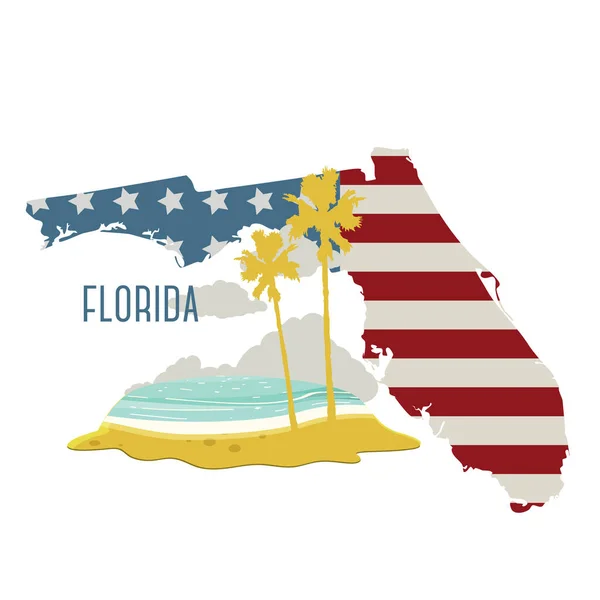 Icono Gráfico Moderno Vector Ilustración Florida Mapa — Vector de stock