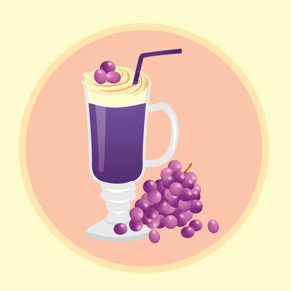 Modern Graphic Vector Illustration Grape Juice — Stock Vector