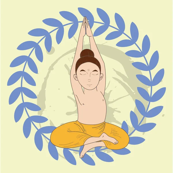Modello Yoga Medicina Salute — Vettoriale Stock