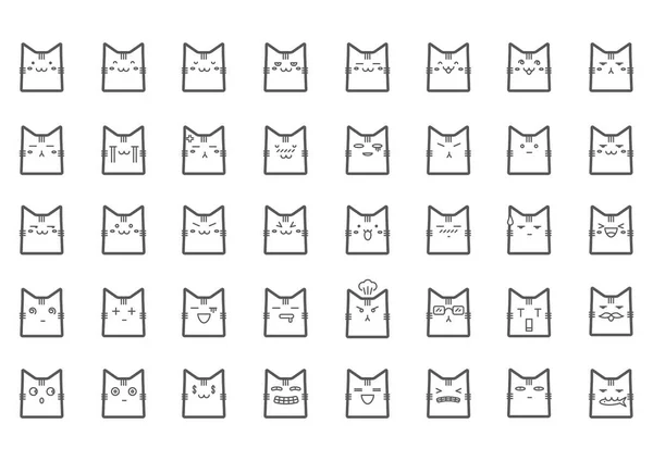 Prosty Stylizowany Baner Ikonami Kotów Ilustracja Wektora — Wektor stockowy