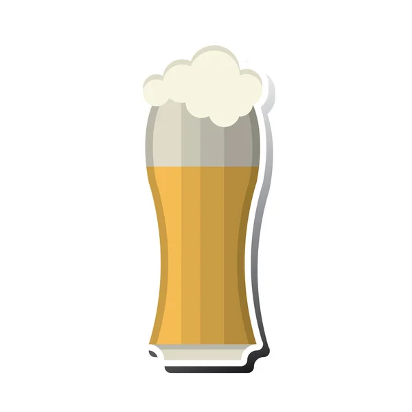 Ilustração Vetor Criativo Vidro Cerveja Com Espuma Bebida — Vetor de Stock