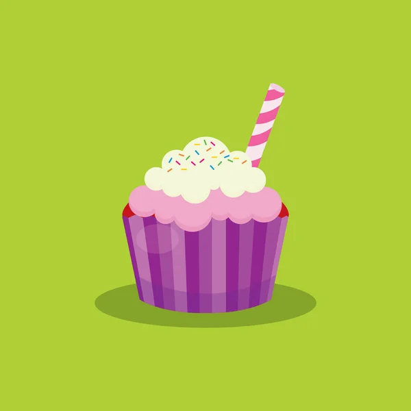 Dessert Cupcake Web Icoon Grafische Vector Illustratie — Stockvector