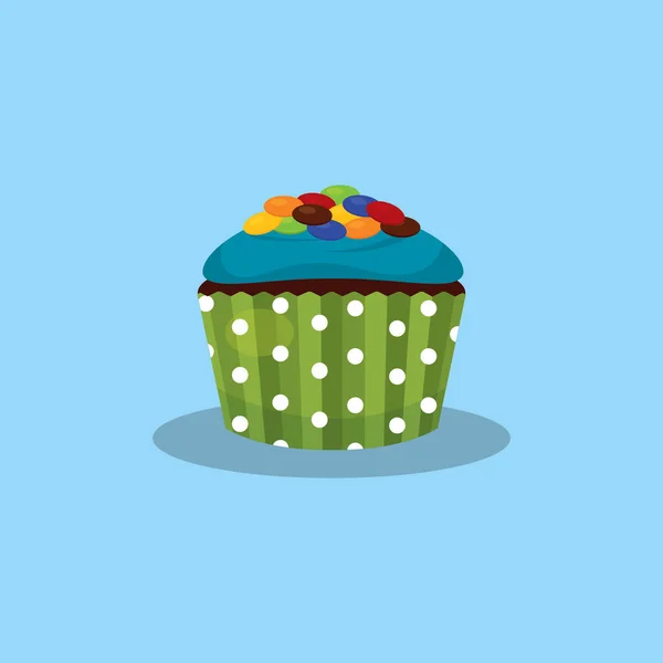 Ilustração Vetorial Sobremesa Cupcake — Vetor de Stock