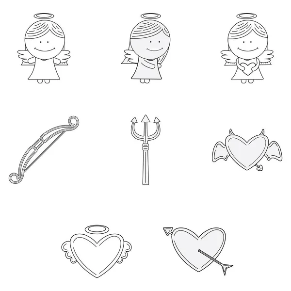 Vector Gráfico Moderno Ilustración Los Iconos Del Amor — Archivo Imágenes Vectoriales